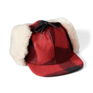 Double Mackinaw Wool Cap - Red Black Plaid/birch