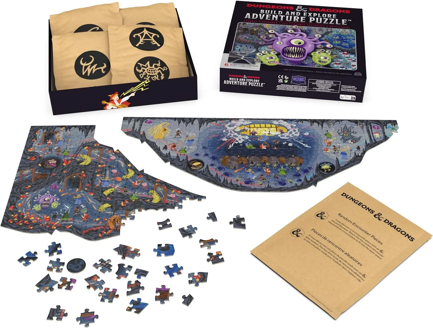 Dungeons & Dragons, Build and Explore Adventure Puzzle, DND Adult Puzzles, Dungeons and Dragons 1000 Piece Puzzles for Adults and Kids Ages 12 