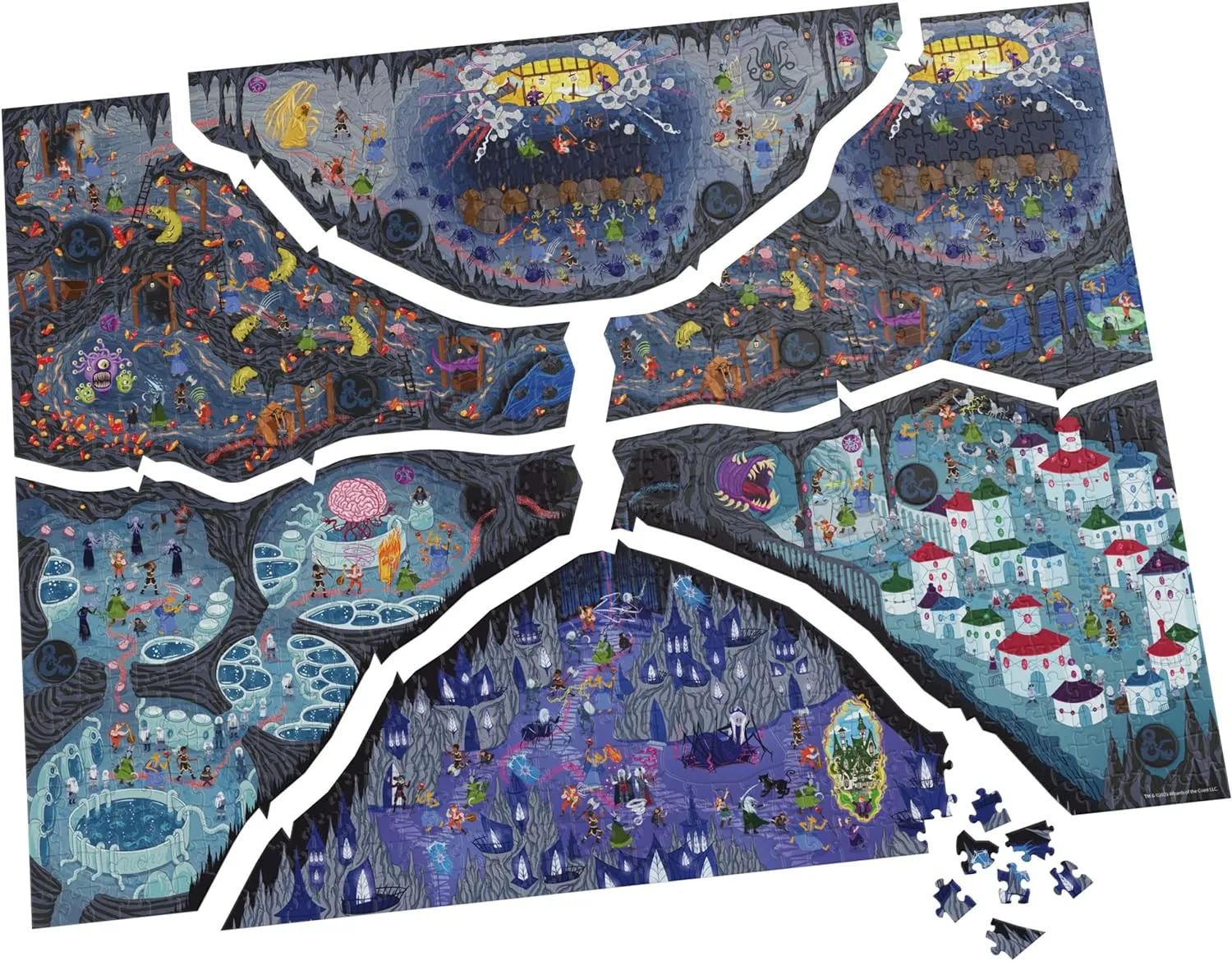 Dungeons & Dragons, Build and Explore Adventure Puzzle, DND Adult Puzzles, Dungeons and Dragons 1000 Piece Puzzles for Adults and Kids Ages 12 