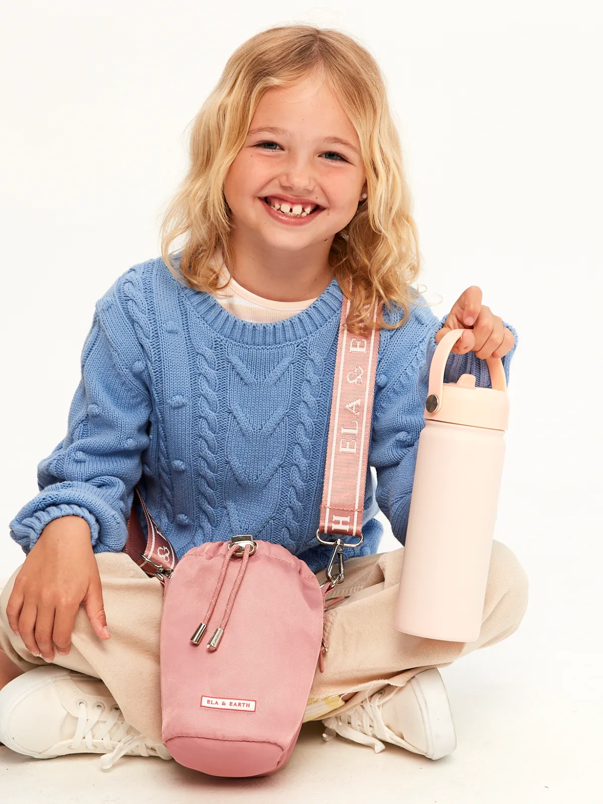 Dusty Pink - Arlo Kids Water Bottle Bag
