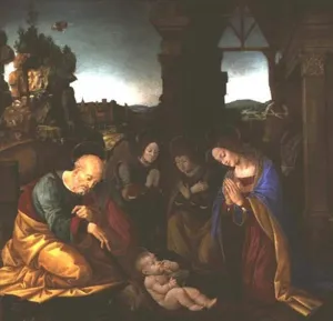 EAGBJTPTM Classic Hd Canvas Art Classic Pictures Lady Adoring the Christ Child by Lorenzo Di Credi Graffiti Pictures for Home Decor 60x90cm