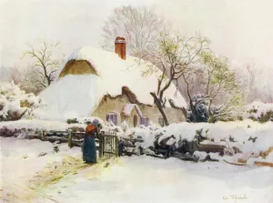 EAGBJTPTM Famous Art Painting Artwork Print On Canvas the New Forest Cottage At Beaulieu Rails by Walter Frederick Roofe Tyndale Landscape Artwork for Home Decor 60x90cm