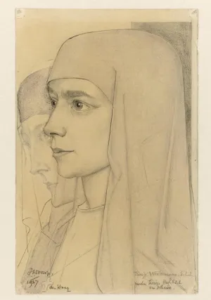 EAGBJTPTM Famous Pictures Printed Canvas Pictures Portrait of Treesje Westermann Mother Thérèse Huf of Bethany by Jan Toorop Modern Print for Home Decor 60x90cm