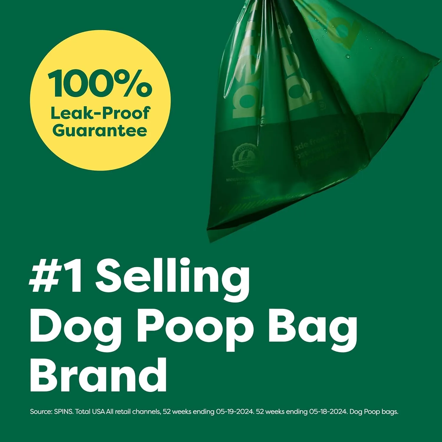 Earth Rated Dog Poop Bags, Guaranteed Leakproof and Extra Thick Waste Bag Single Refill Rolls for Dogs, Lavender Scented, 315 Count