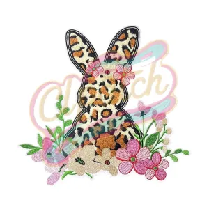Easter- Leopard Bunny Chenille embroidery patch