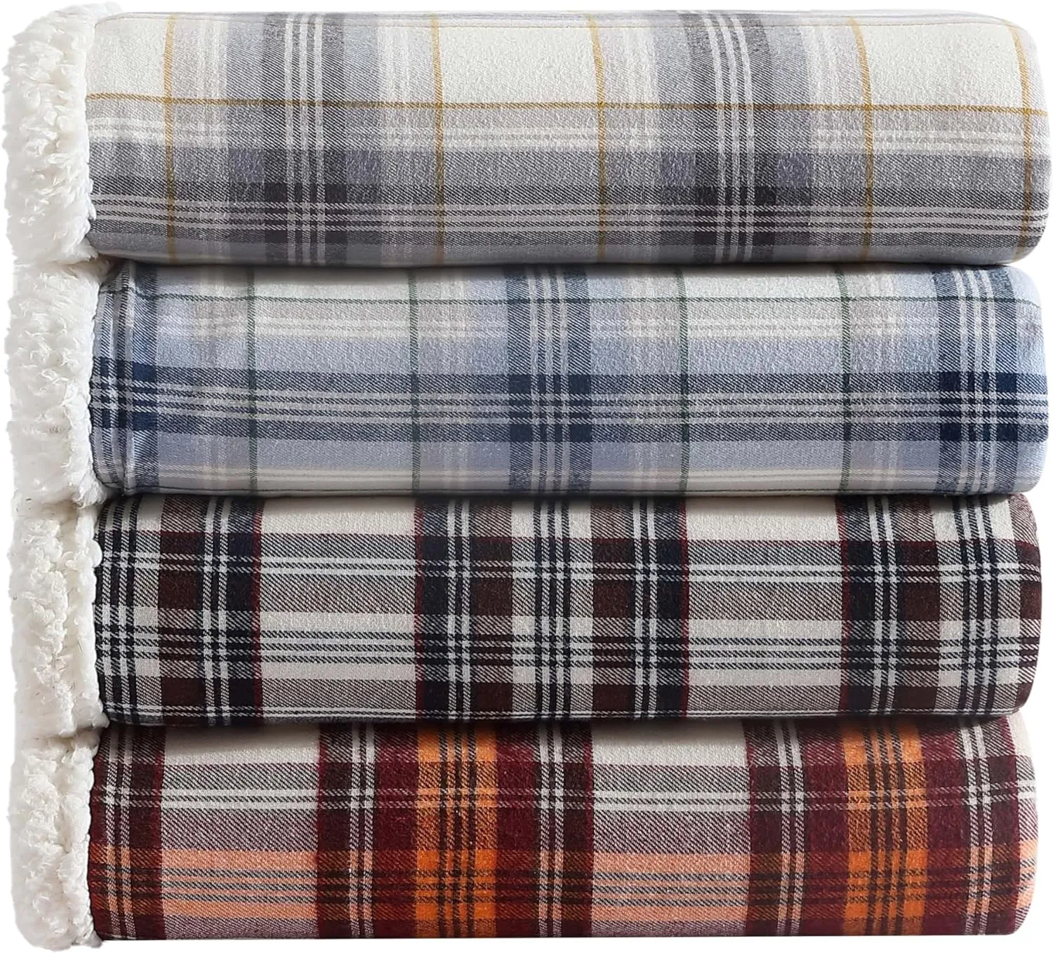 Eddie Bauer - Blanket, Super Soft Reversible Sherpa & Brushed Fleece Bedding, Throw Blankets for Couch, Ideal for Lounging (Edgewood Plaid Blue)