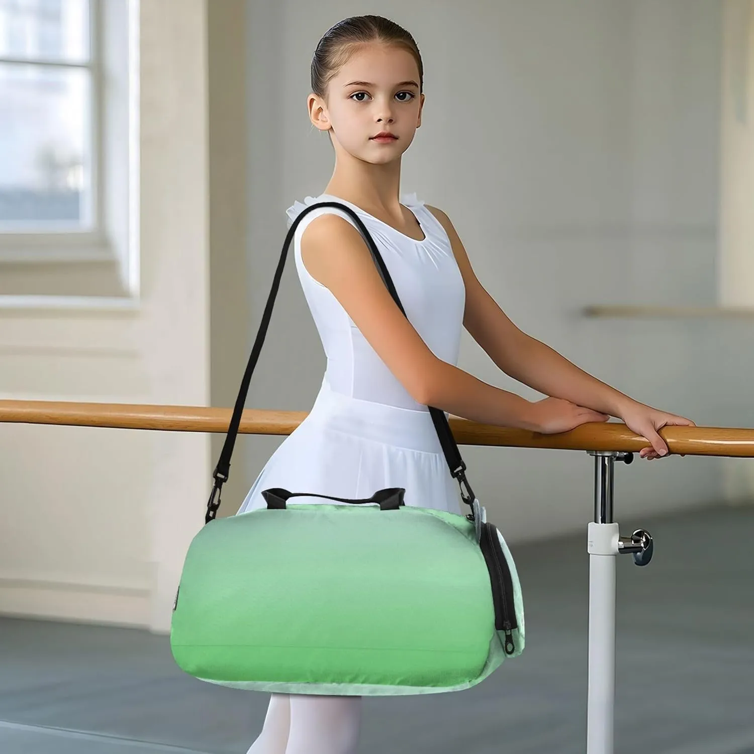 Elegant Blue Lime Green Gradient Duffle Bags for Traveling Tote Toddler Weekender Bags Duffle Bag for Kids Carry on Duffel Bag Boys