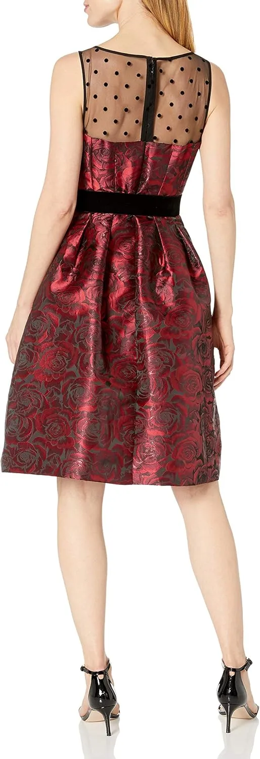 Eliza J Women's Rose Print Fit & Flare Dress