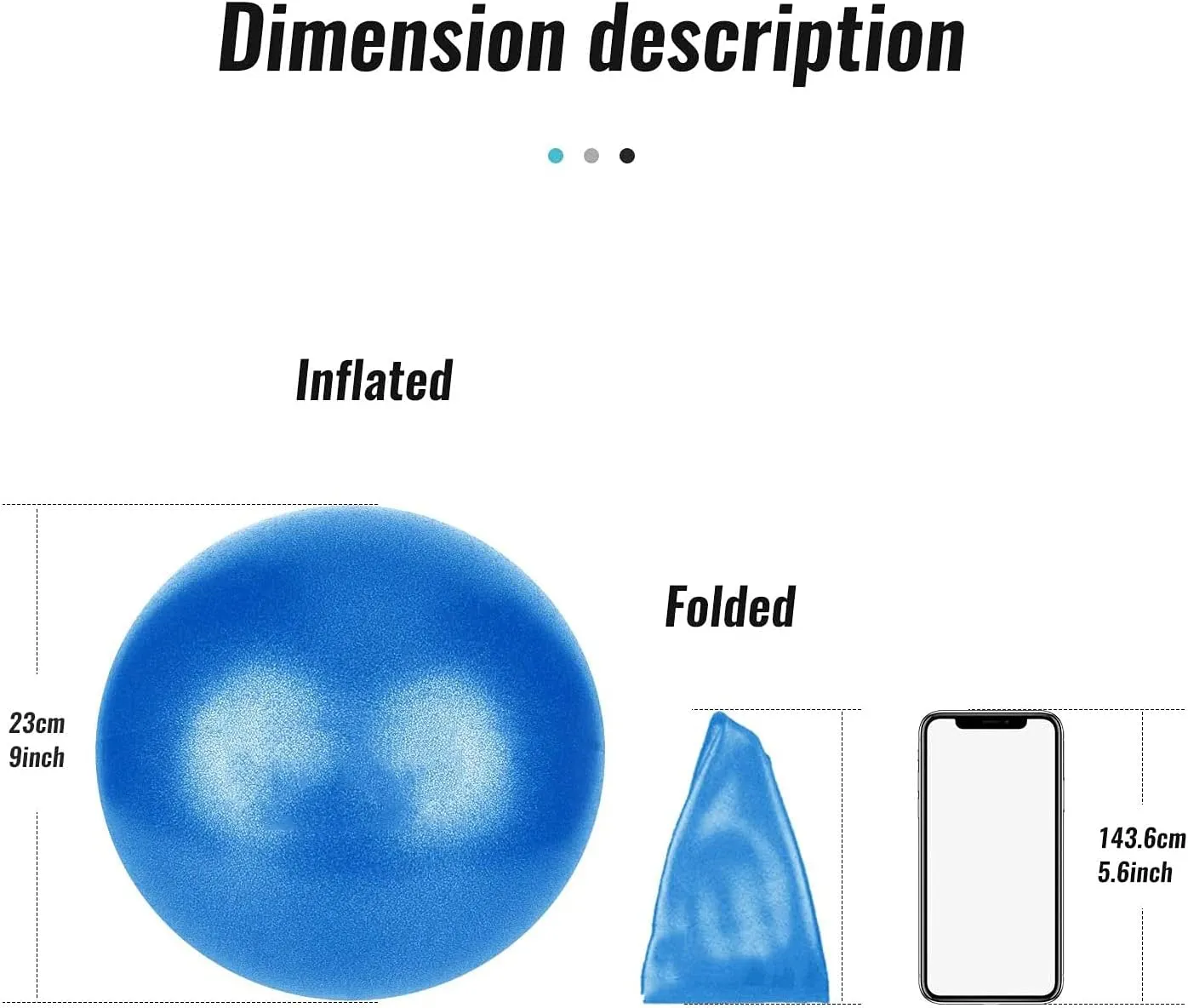 Exercise Ball, Pilates Ball 9 inch, Exercise Balls for Adults, Soft Mini Gym Ball, Yoga Core Training and Physical Therapy, Improves Balance