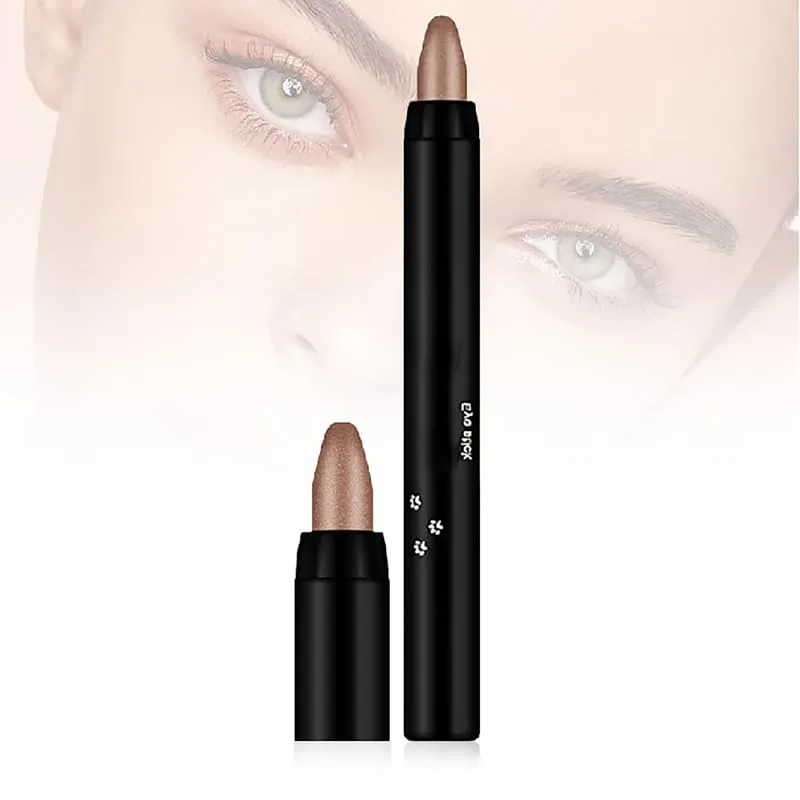 Eyeshadow Shimmer Stick, 2024 New Highlighter Eyeshadow Pencil Waterproof Glitter Eye Shadow Eyeliner Pen, Waterproof Eyeshadow Shimmer Stick Long Lasting Brightener Eyeshadow Pencil Crayon