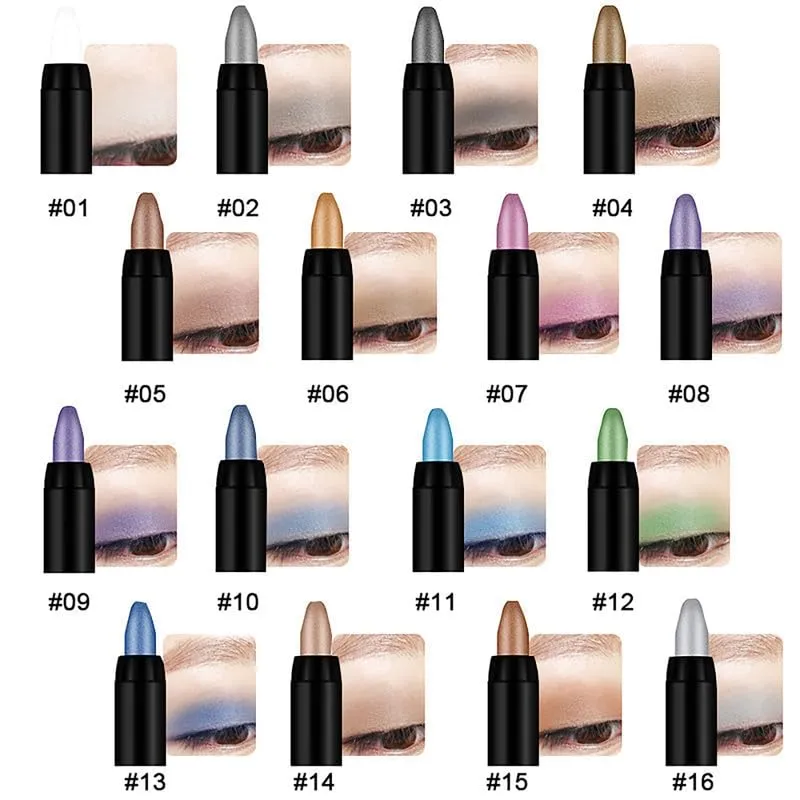 Eyeshadow Shimmer Stick, 2024 New Highlighter Eyeshadow Pencil Waterproof Glitter Eye Shadow Eyeliner Pen, Waterproof Eyeshadow Shimmer Stick Long Lasting Brightener Eyeshadow Pencil Crayon