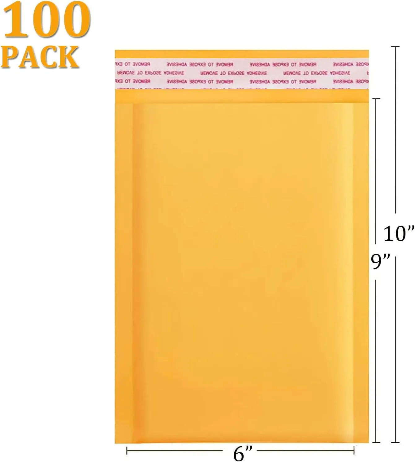 FCLMHD Kraft Bubble Mailers 100Pack 6x10 InchYellow Padded Envelopes Discount Small Business Mailing Packages Self Sealing Tear Resistant Boutique Bulk Mail Shipping Bags for Jewelry Makeup Supplies.