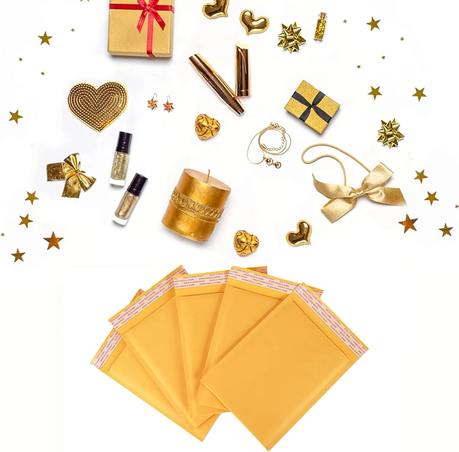 FCLMHD Kraft Bubble Mailers 100Pack 6x10 InchYellow Padded Envelopes Discount Small Business Mailing Packages Self Sealing Tear Resistant Boutique Bulk Mail Shipping Bags for Jewelry Makeup Supplies.