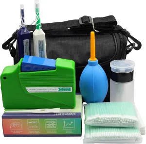Fiber Optic Cleaning Kit with Fiber Cleaning Cassette for FC SC ST LC MU Connectors 1.25mm/2.5mm Fiber Cleaner Pen