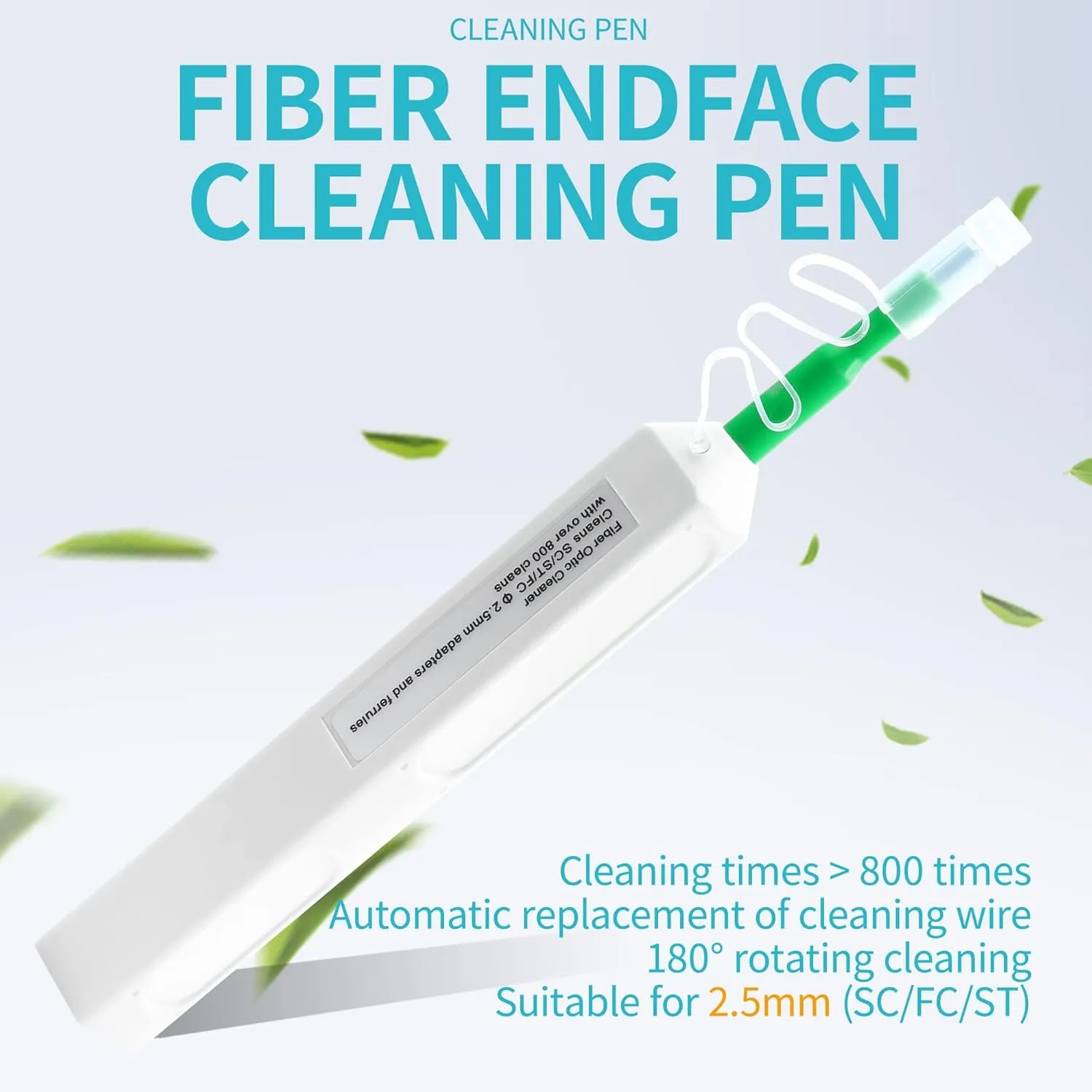 Fiber Optic Cleaning Kit with Fiber Cleaning Cassette for FC SC ST LC MU Connectors 1.25mm/2.5mm Fiber Cleaner Pen