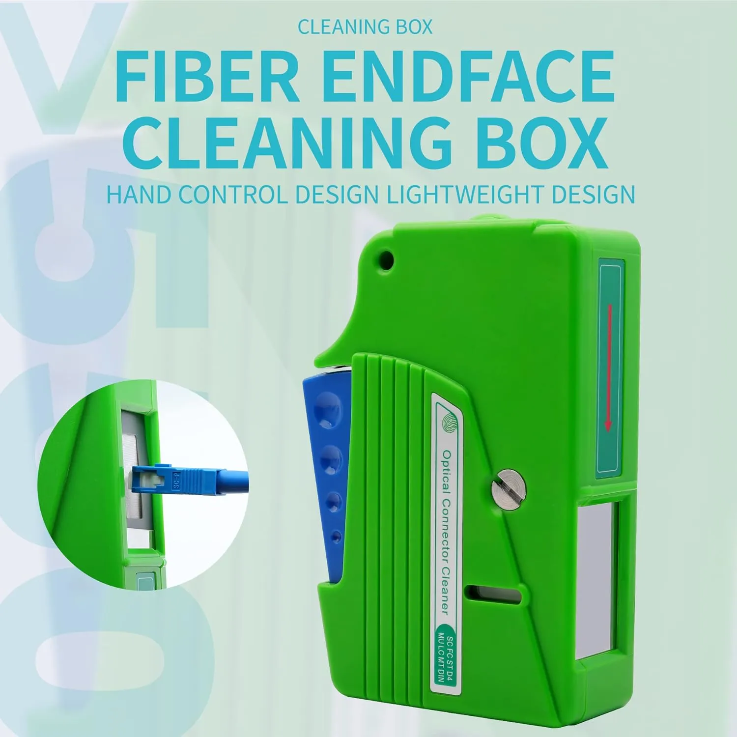 Fiber Optic Cleaning Kit with Fiber Cleaning Cassette for FC SC ST LC MU Connectors 1.25mm/2.5mm Fiber Cleaner Pen