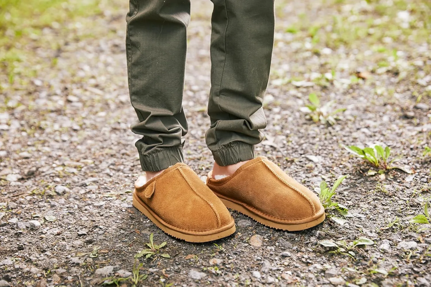 Fireside by Dearfoams Men's Grafton Genuine Shearling Indoor/Outdoor Clog