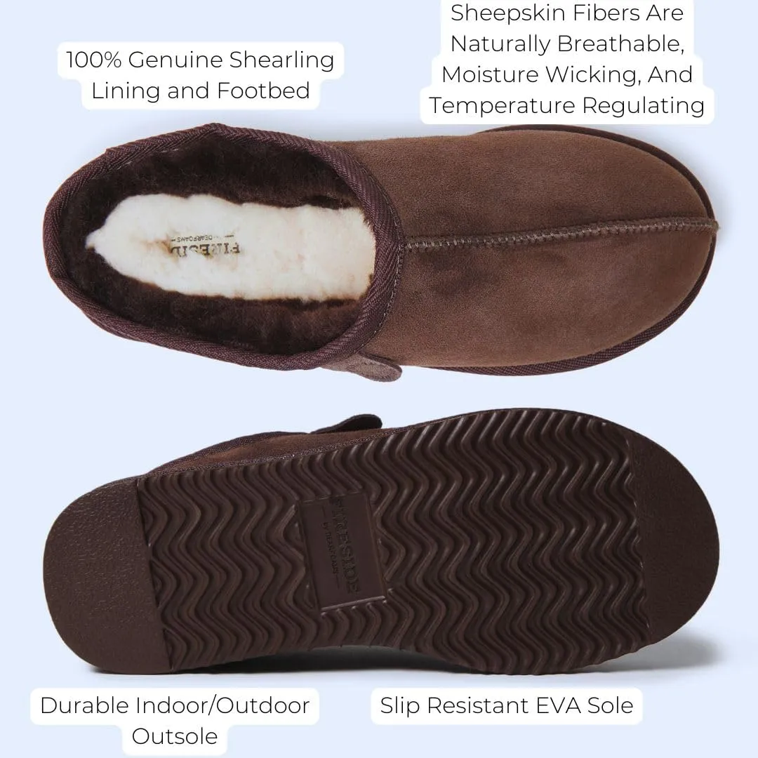 Fireside by Dearfoams Men's Grafton Genuine Shearling Indoor/Outdoor Clog