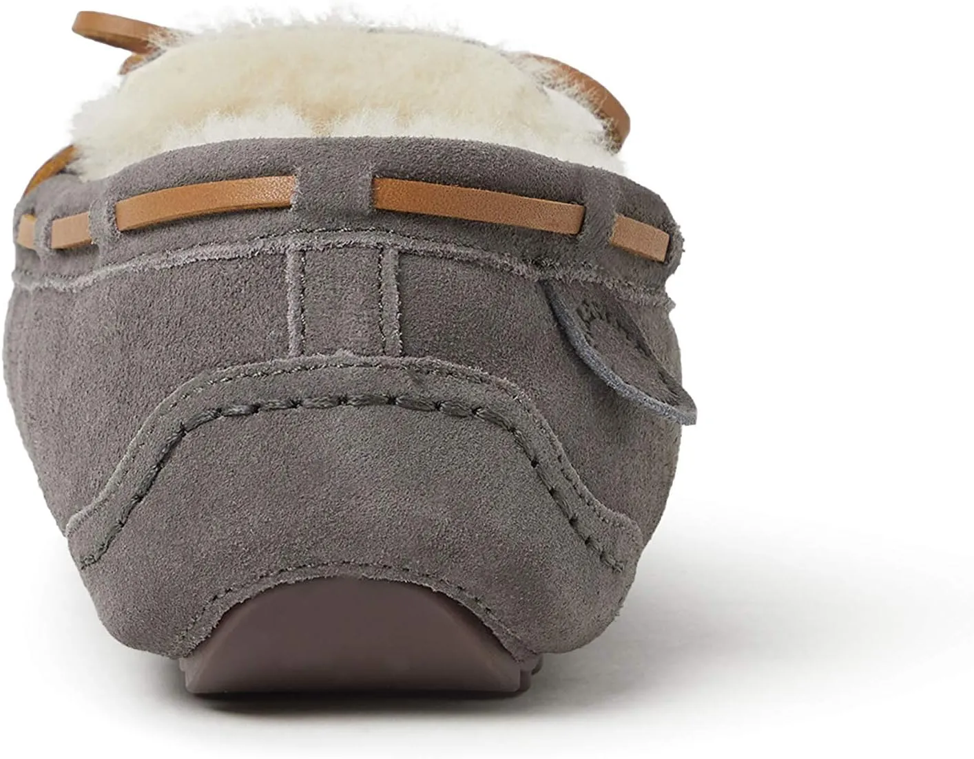 Fireside by Dearfoams Men's Victor Shearling Moccasin with Tie Slipper