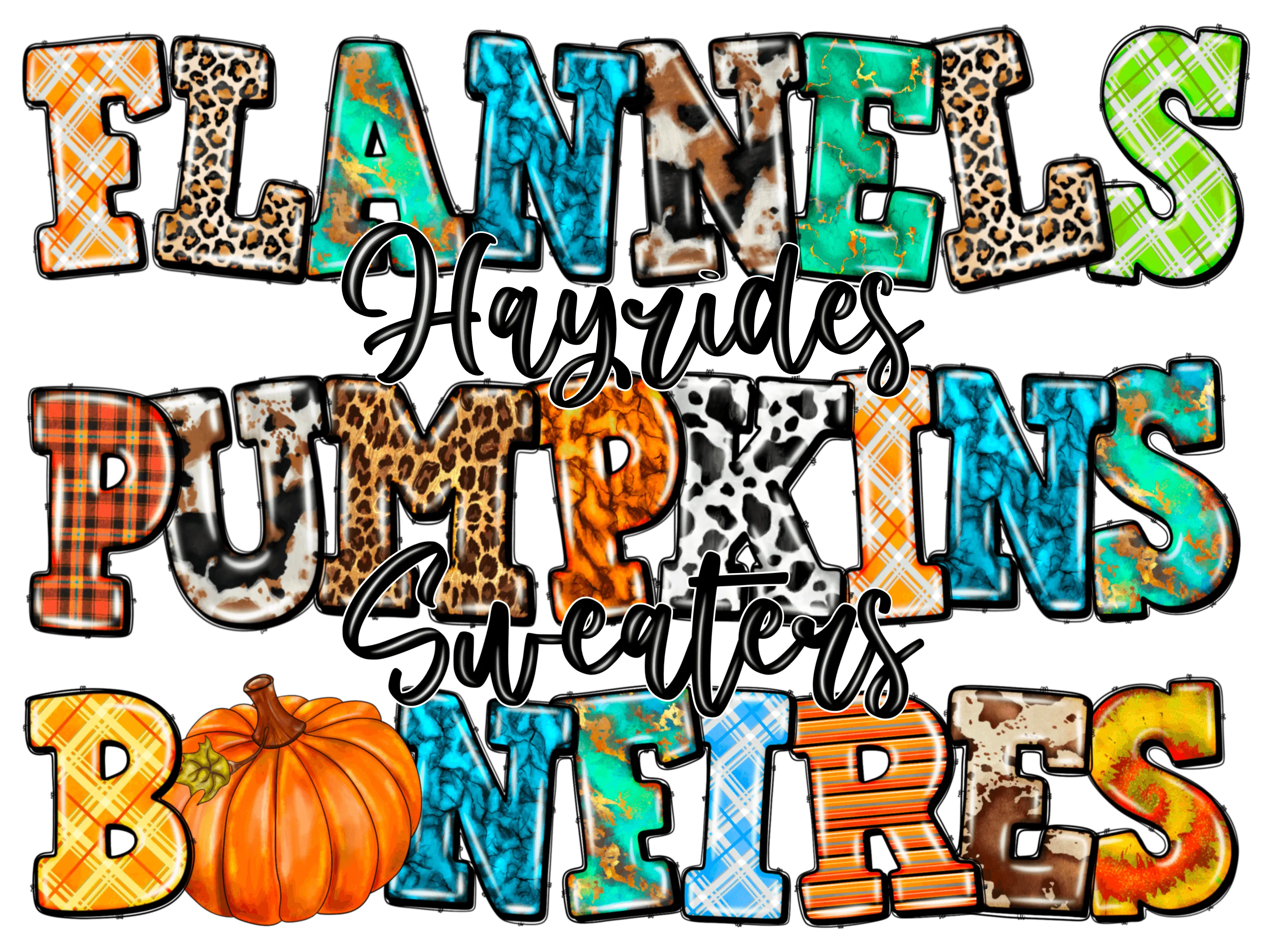 Flannel Hayrides DTF (direct-to-film) Transfer