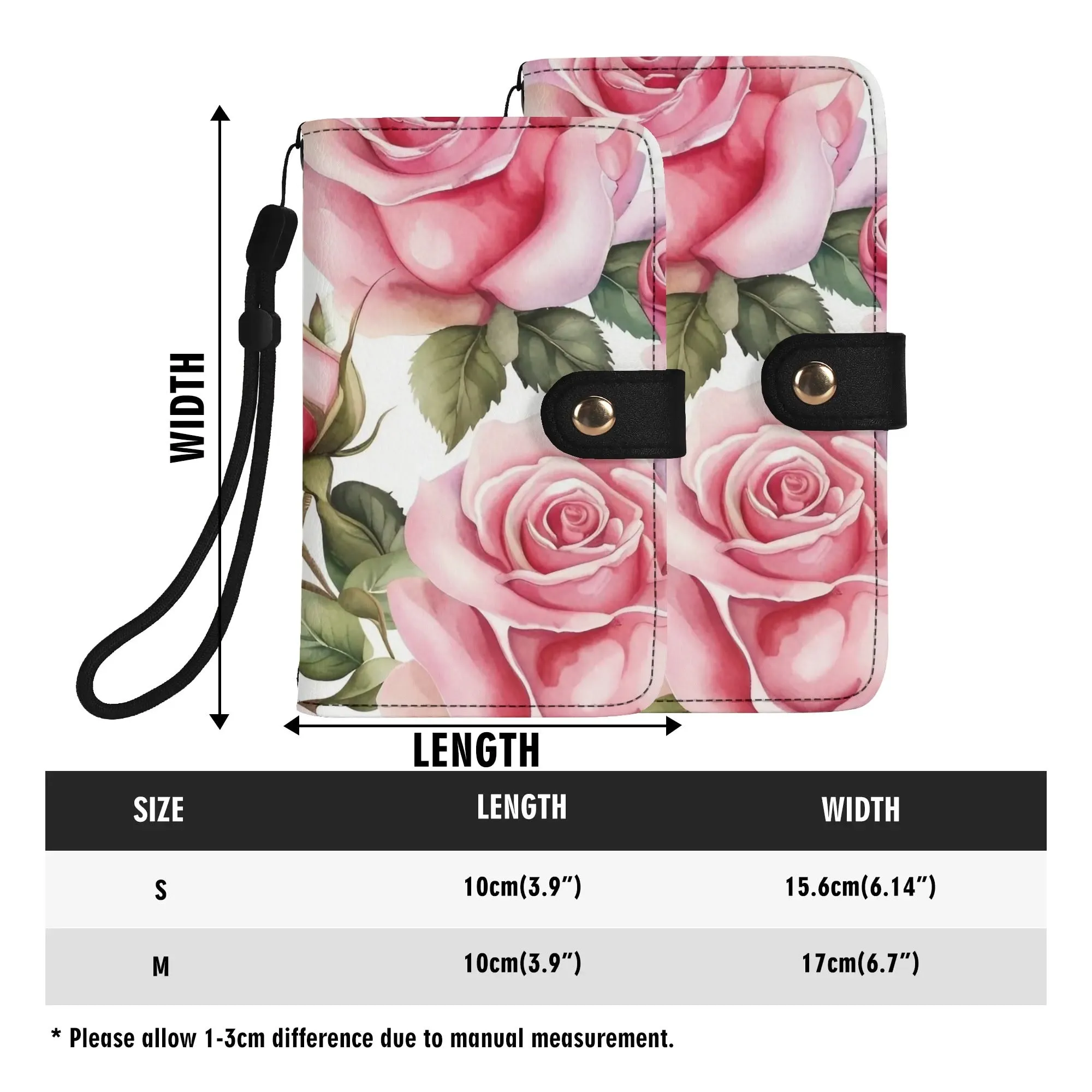 Floral Pattern Brown PU Leather Phone Flip Case with Coinpurse