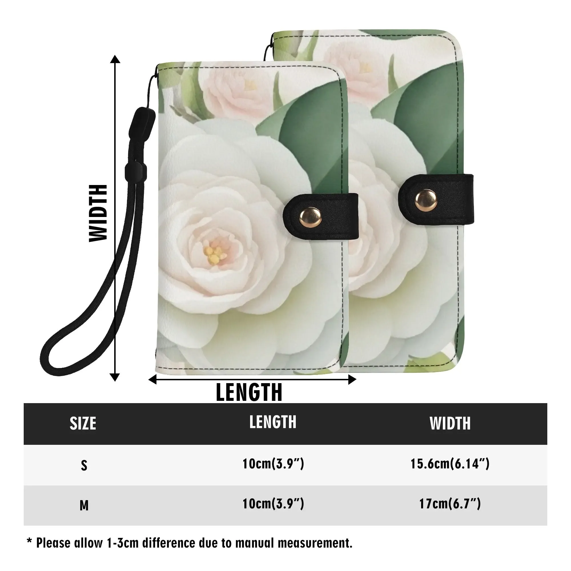 Floral Pattern Brown PU Leather Phone Flip Case with Coinpurse