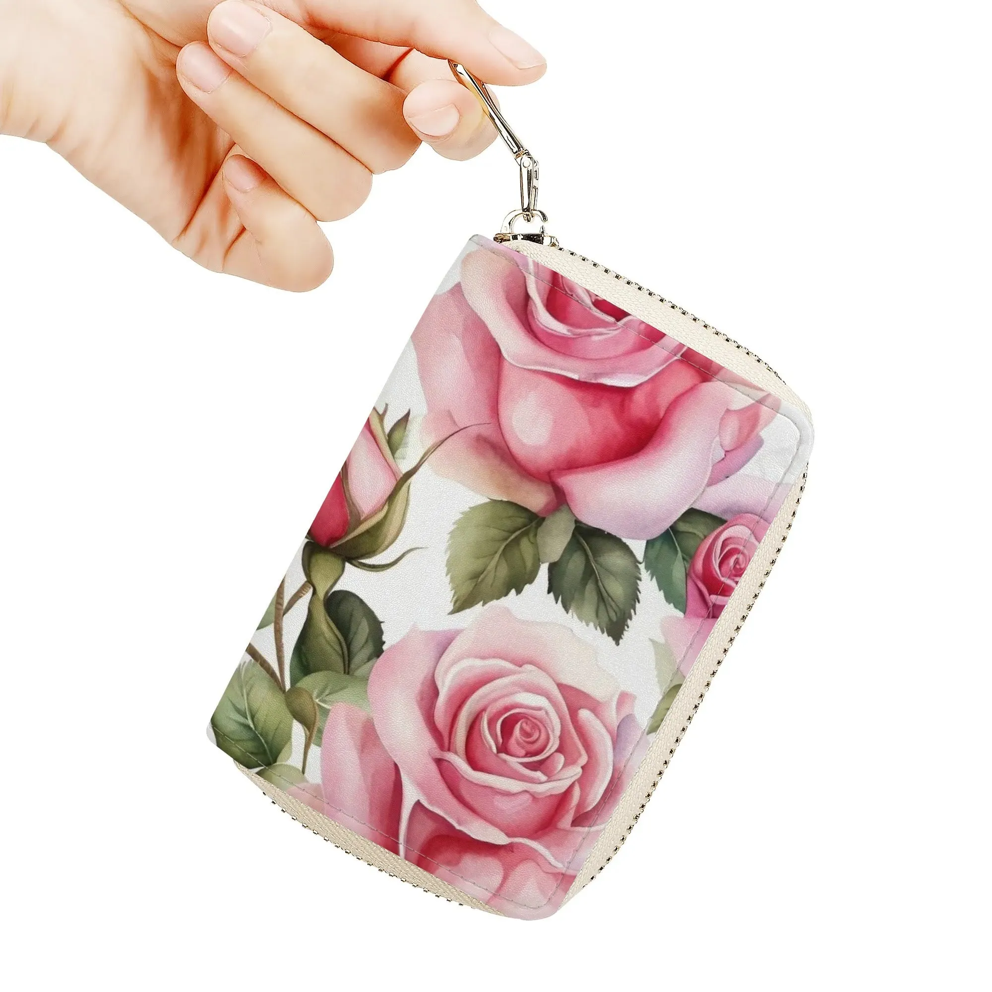 Floral Pattern Brown PU Leather Phone Flip Case with Coinpurse