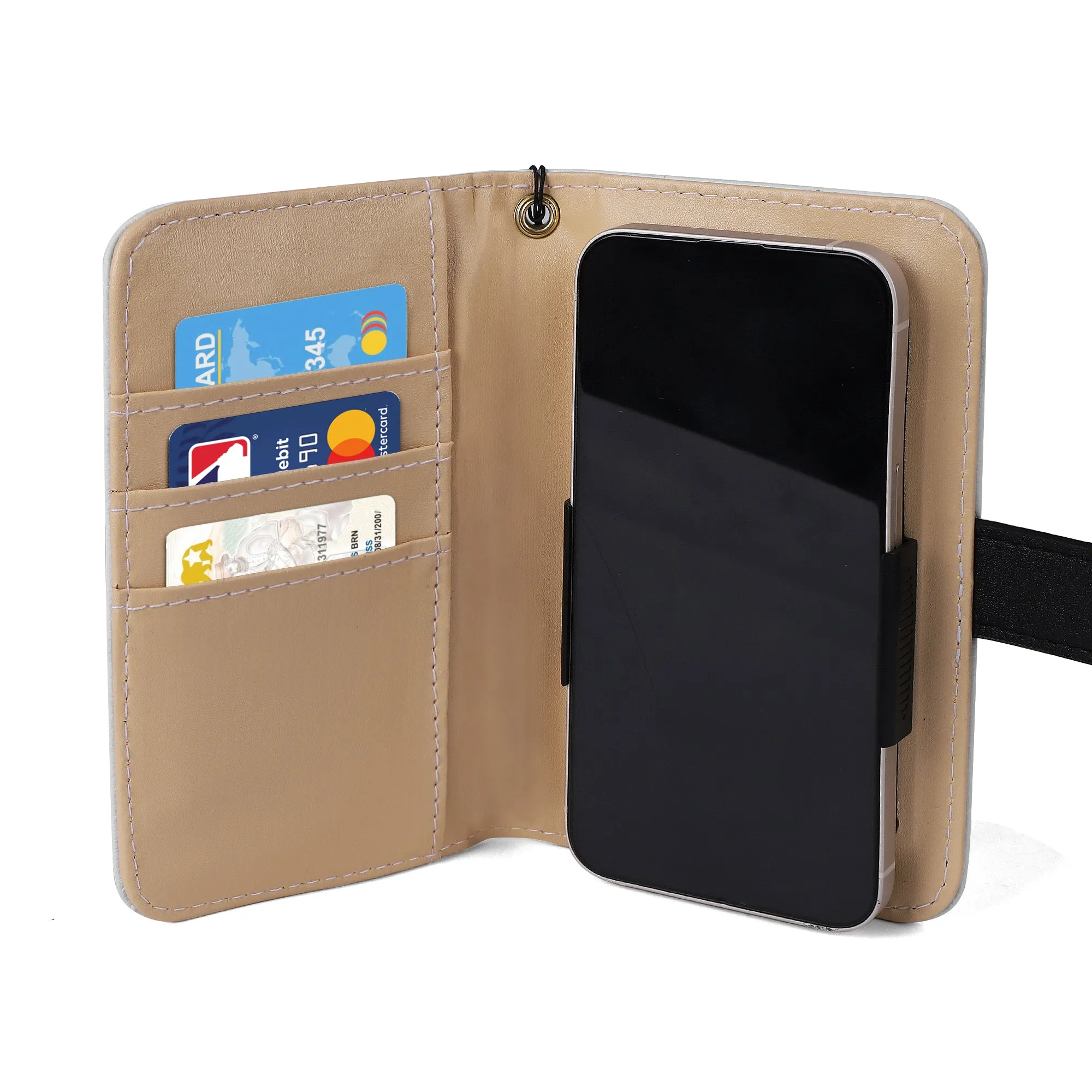 Floral Pattern Brown PU Leather Phone Flip Case with Coinpurse