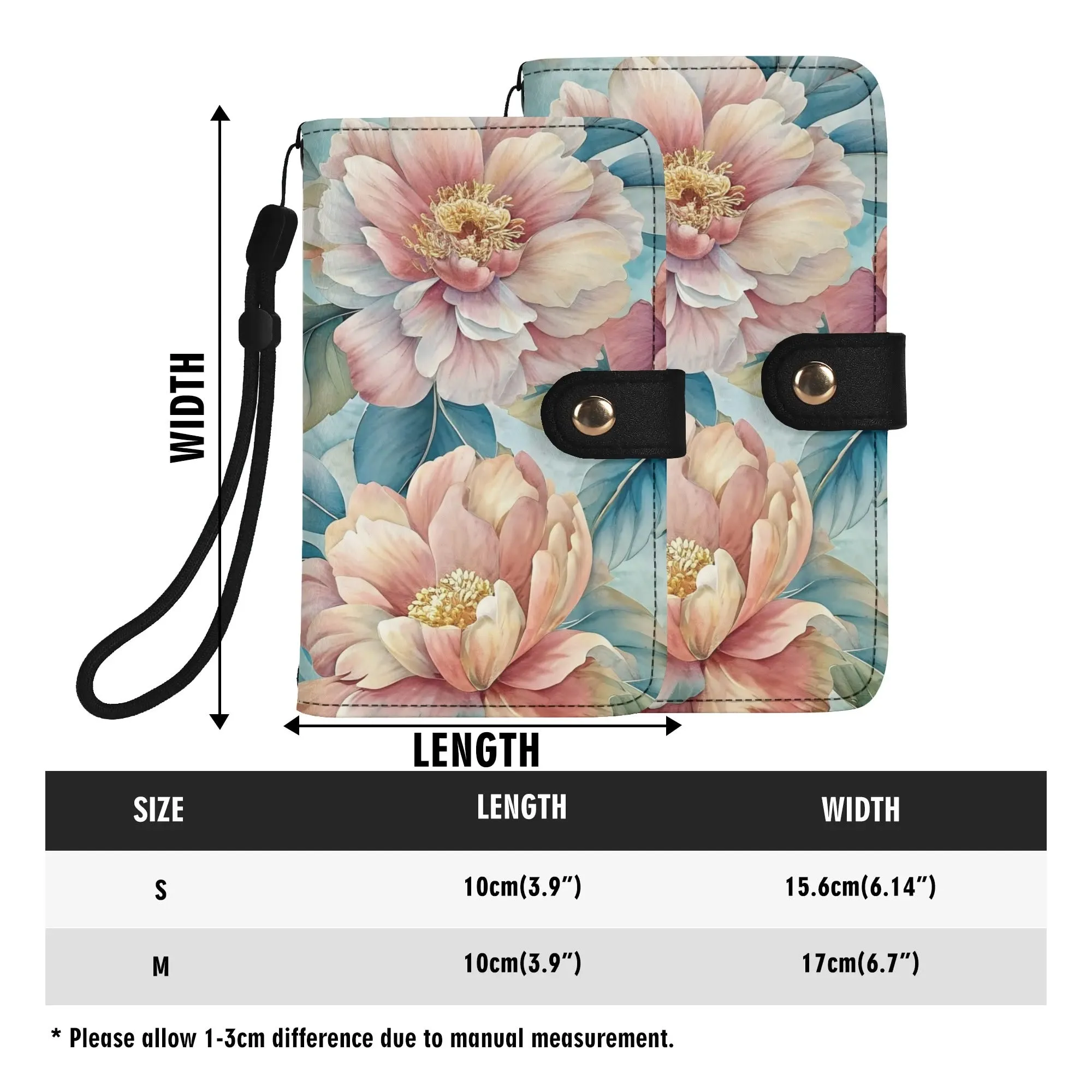 Floral Pattern Brown PU Leather Phone Flip Case with Coinpurse