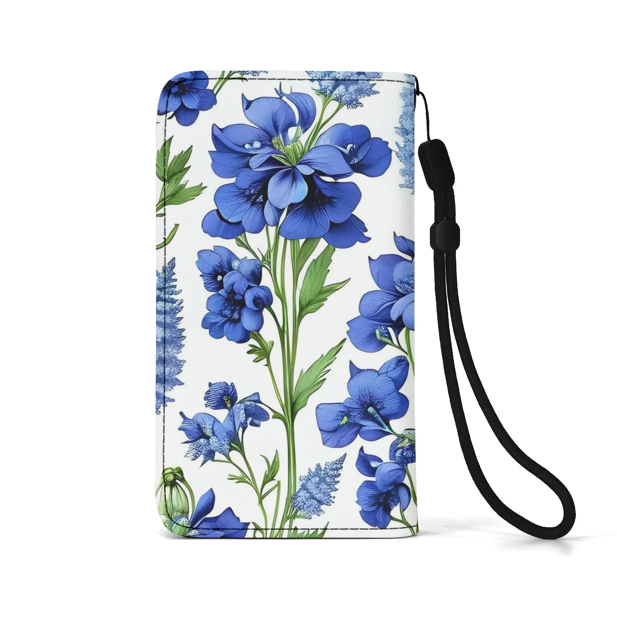 Floral Pattern Brown PU Leather Phone Flip Case with Coinpurse