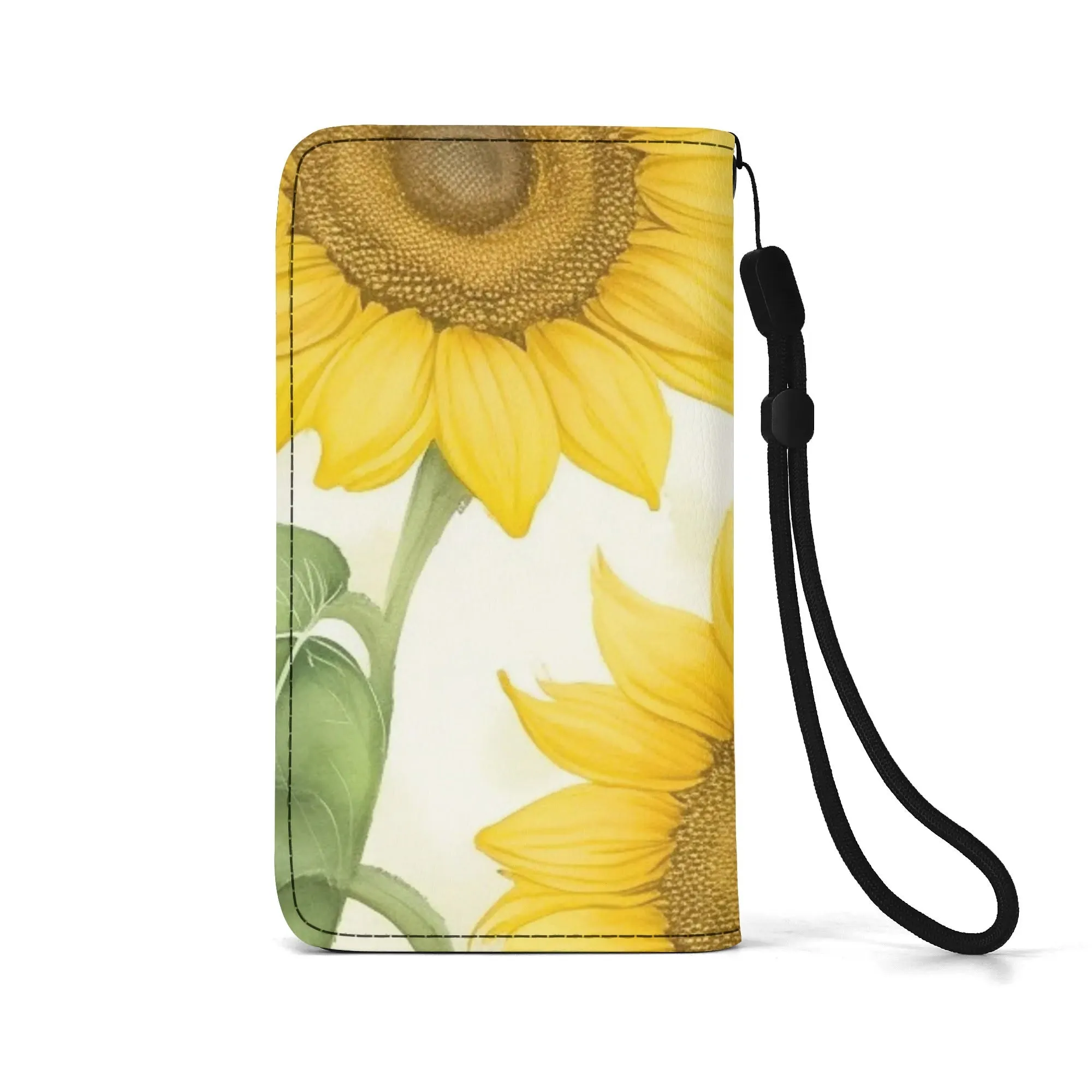 Floral Pattern Brown PU Leather Phone Flip Case with Coinpurse