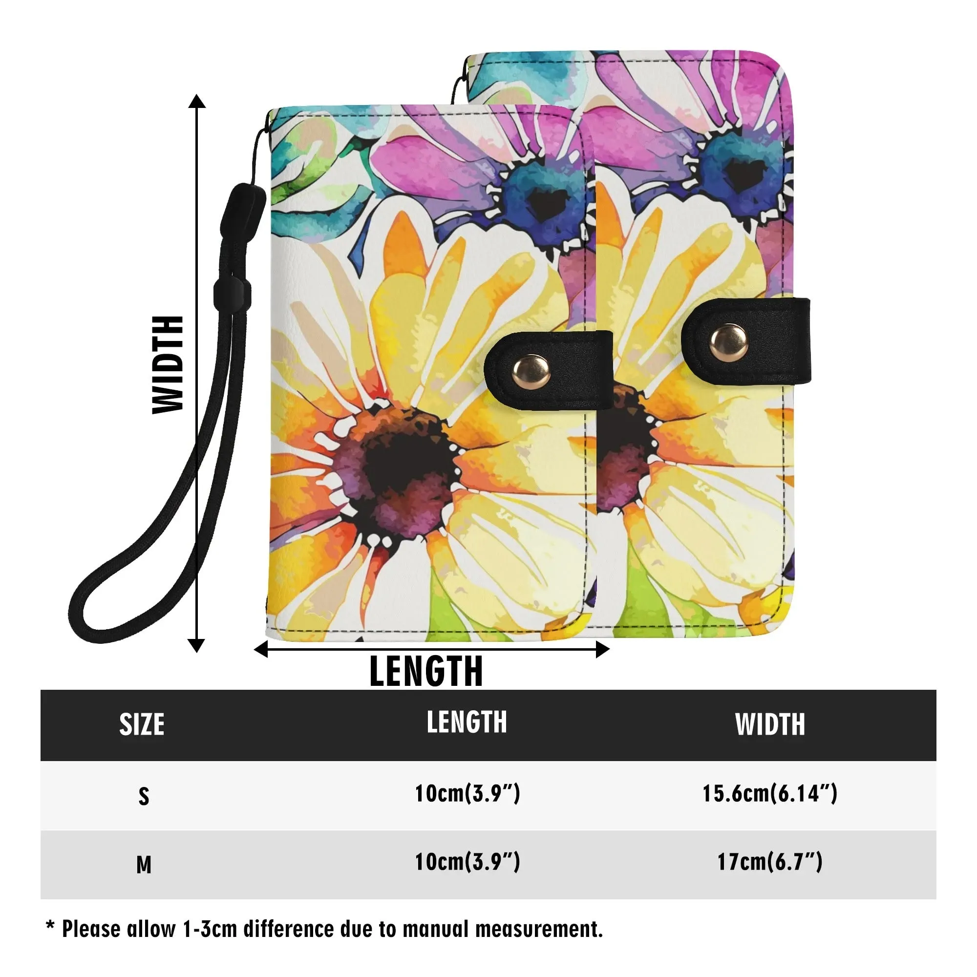 Floral Pattern Brown PU Leather Phone Flip Case with Coinpurse