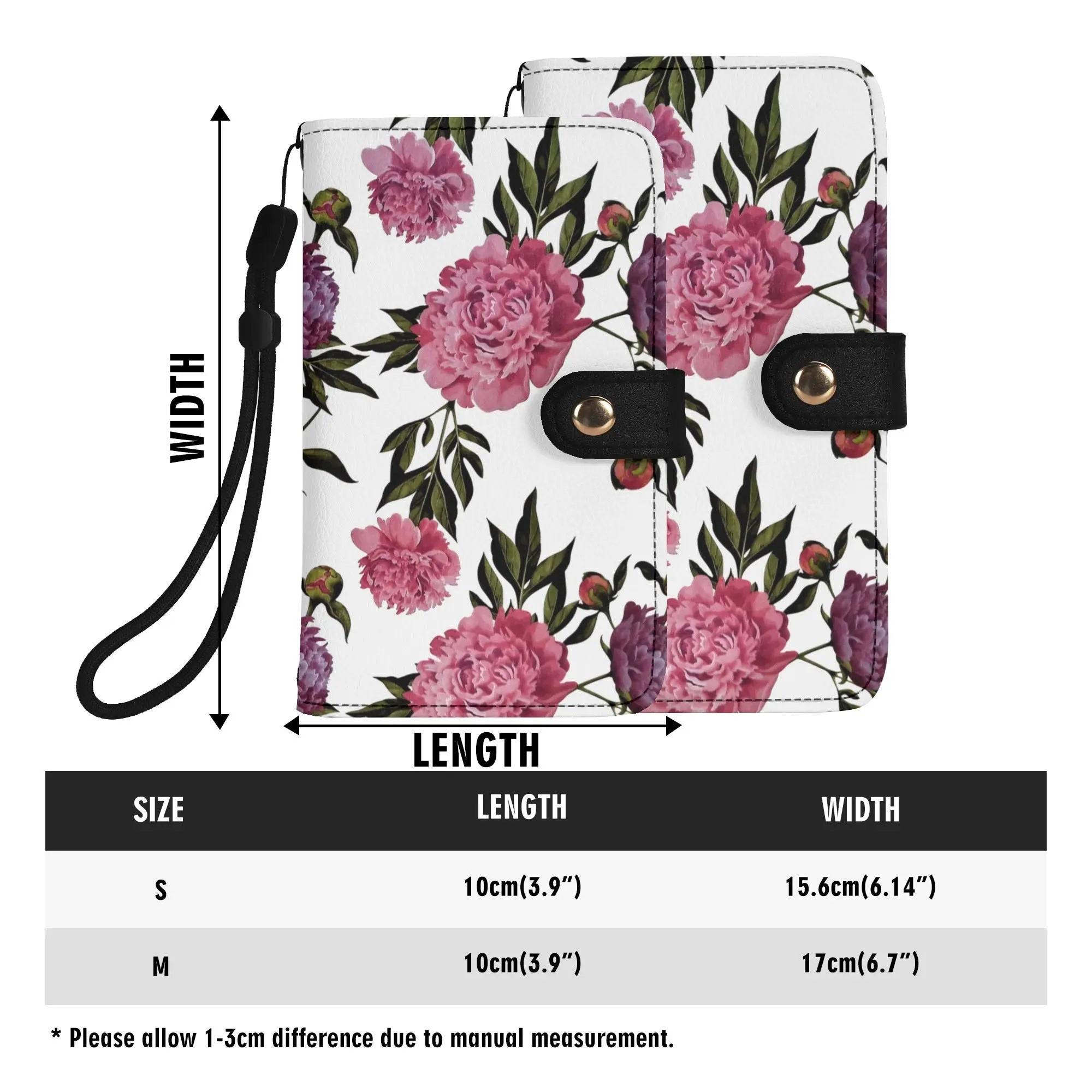 Floral Pattern Brown PU Leather Phone Flip Case with Coinpurse