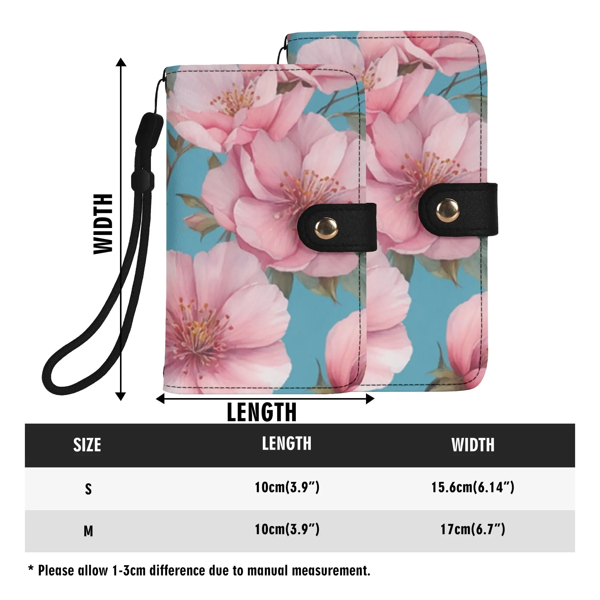 Floral Pattern Brown PU Leather Phone Flip Case with Coinpurse