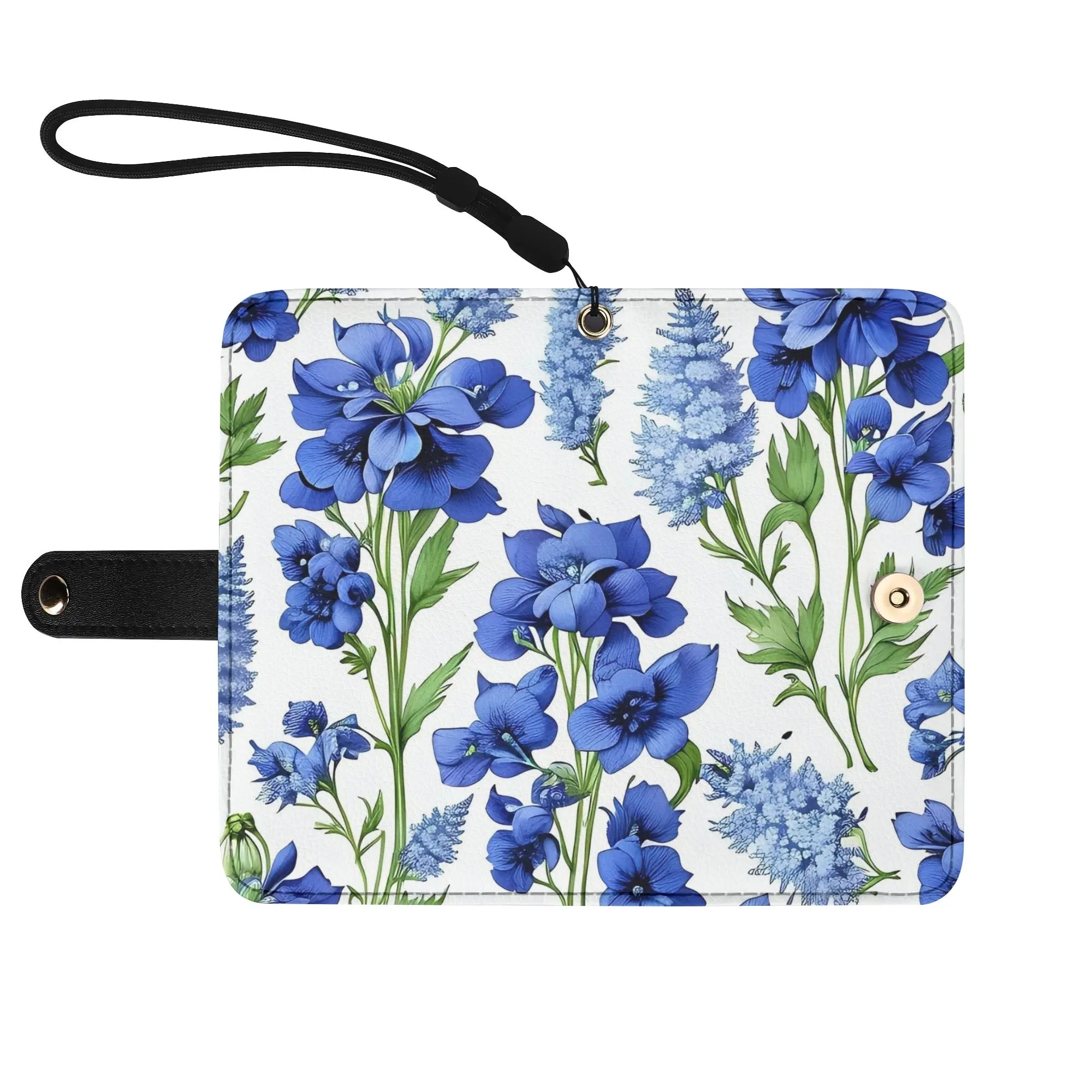 Floral Pattern Brown PU Leather Phone Flip Case with Coinpurse
