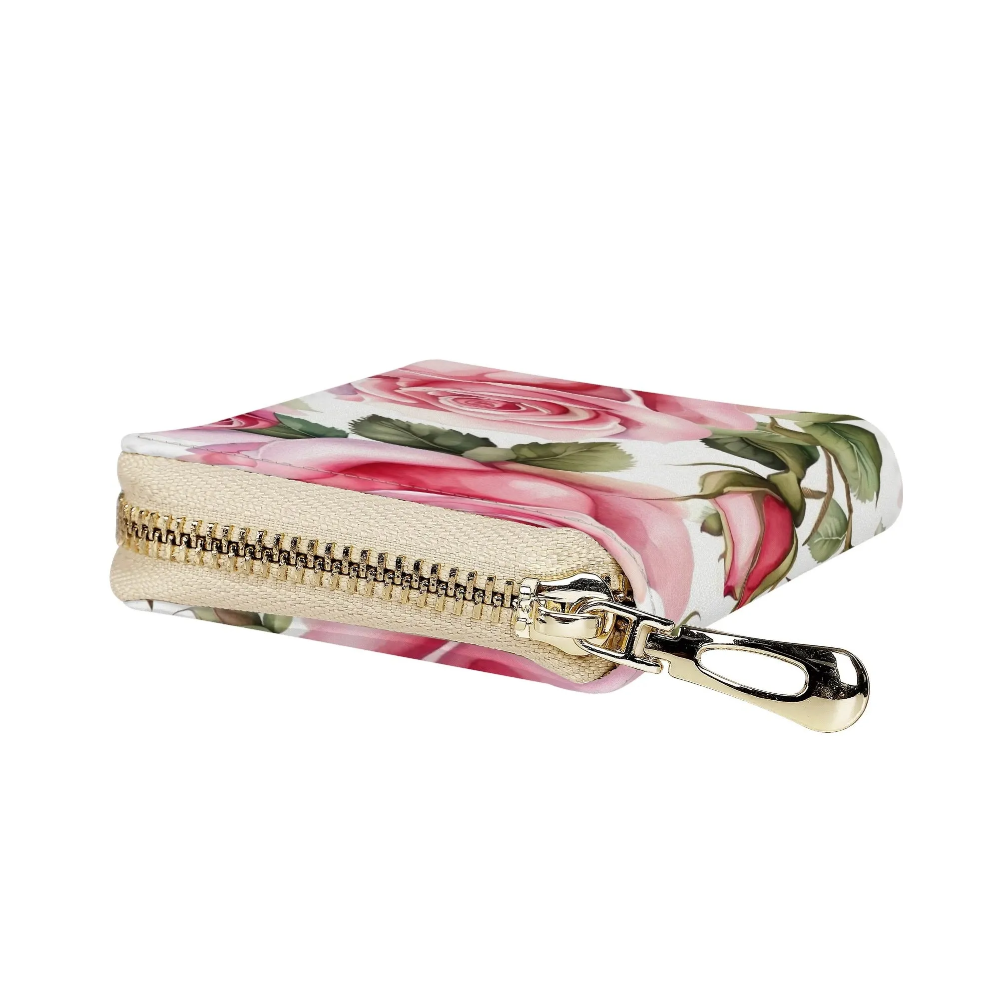 Floral Pattern Brown PU Leather Phone Flip Case with Coinpurse