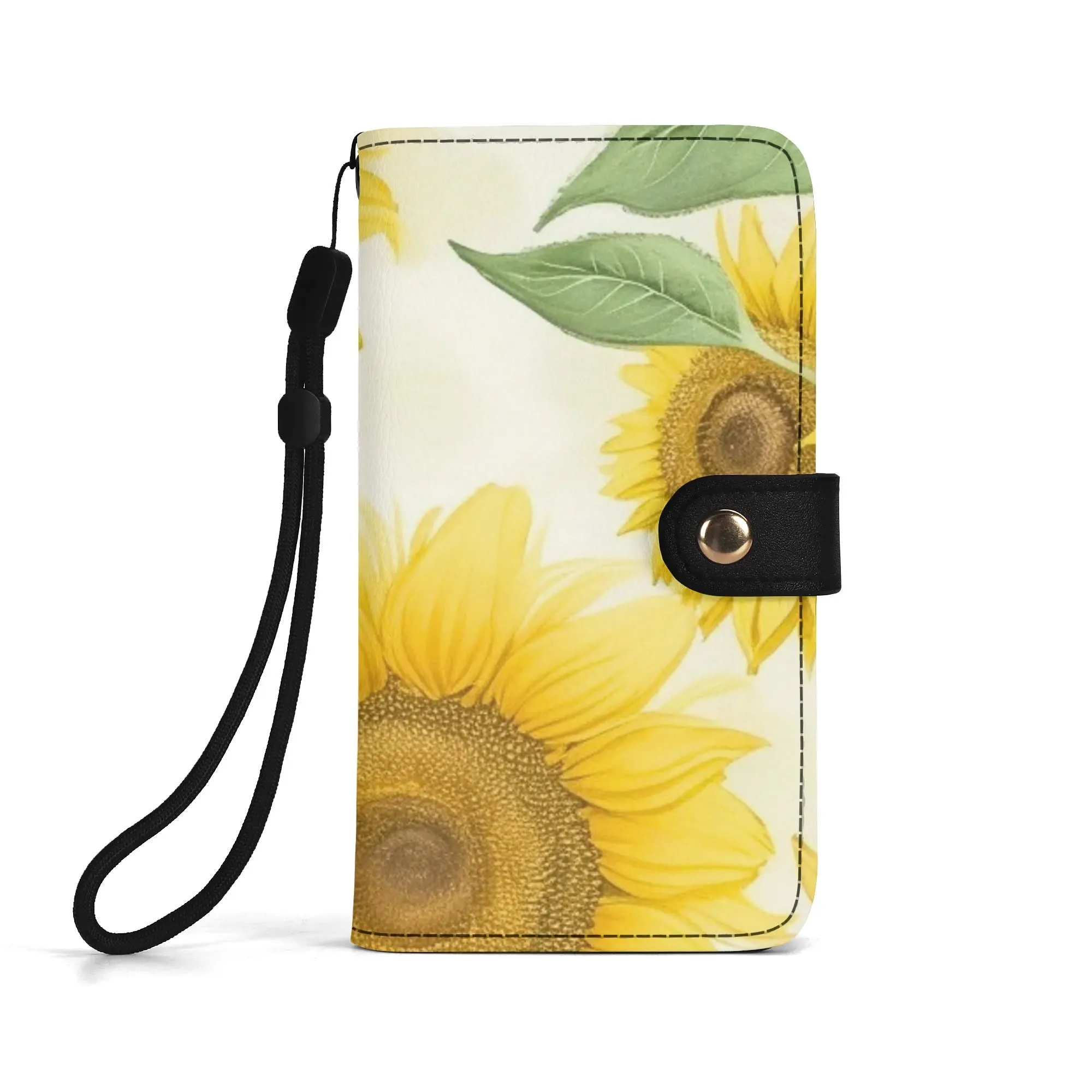 Floral Pattern Brown PU Leather Phone Flip Case with Coinpurse