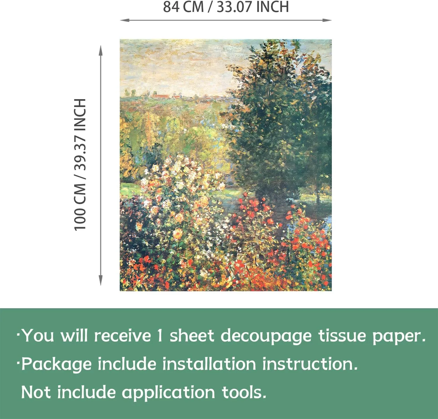 Flortlias Large Decoupage Paper for Furniture, Floral Printed Tissue Paper for Furniture, DIY Crafts Rice Papers, Bloom Lily, 33.07'' x 39.37''