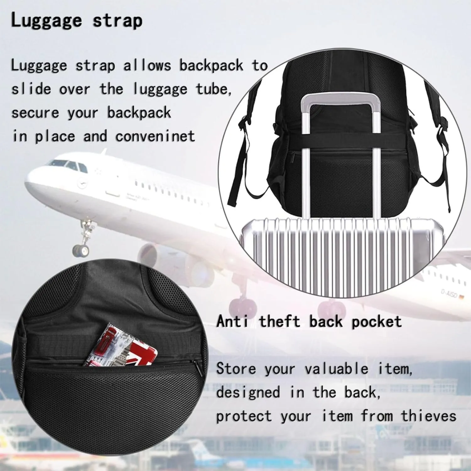 Flowing Monochrome Form Illusion Travel Laptop Backpack,18 Inch Carry on Backpack for Men Women with USB Port, Work Computer Backpack