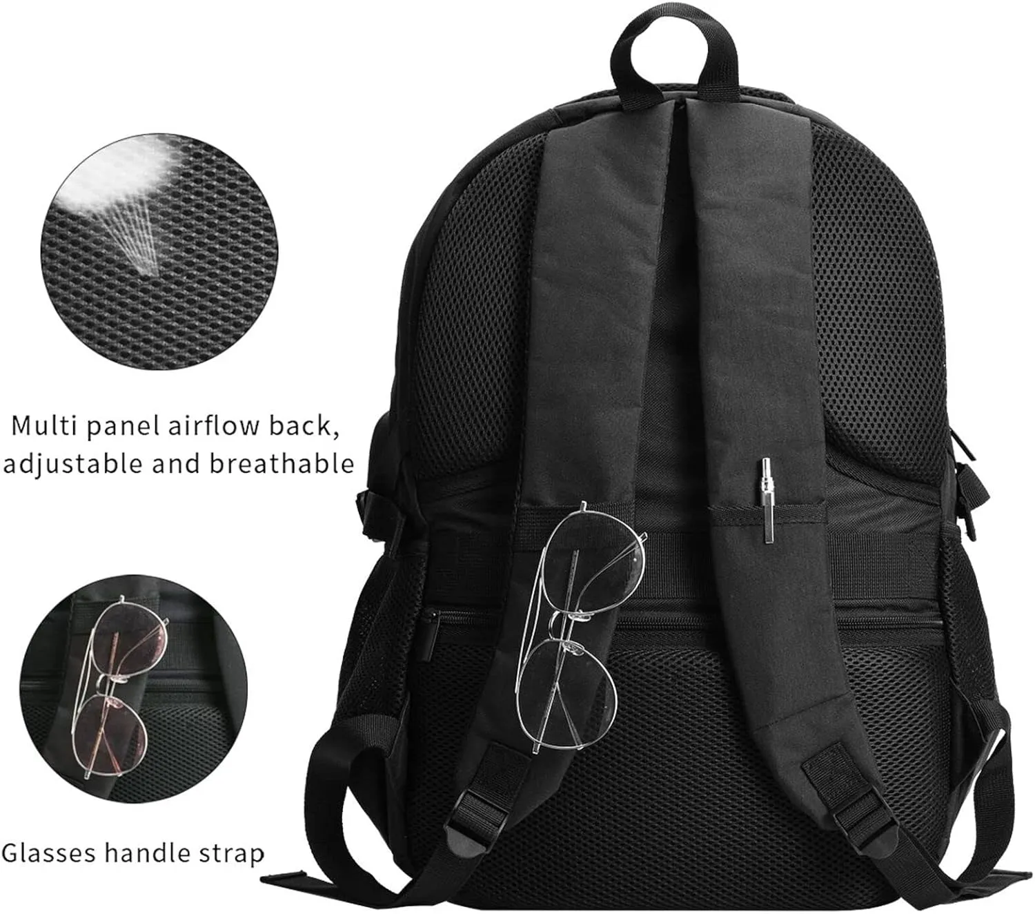 Flowing Monochrome Form Illusion Travel Laptop Backpack,18 Inch Carry on Backpack for Men Women with USB Port, Work Computer Backpack