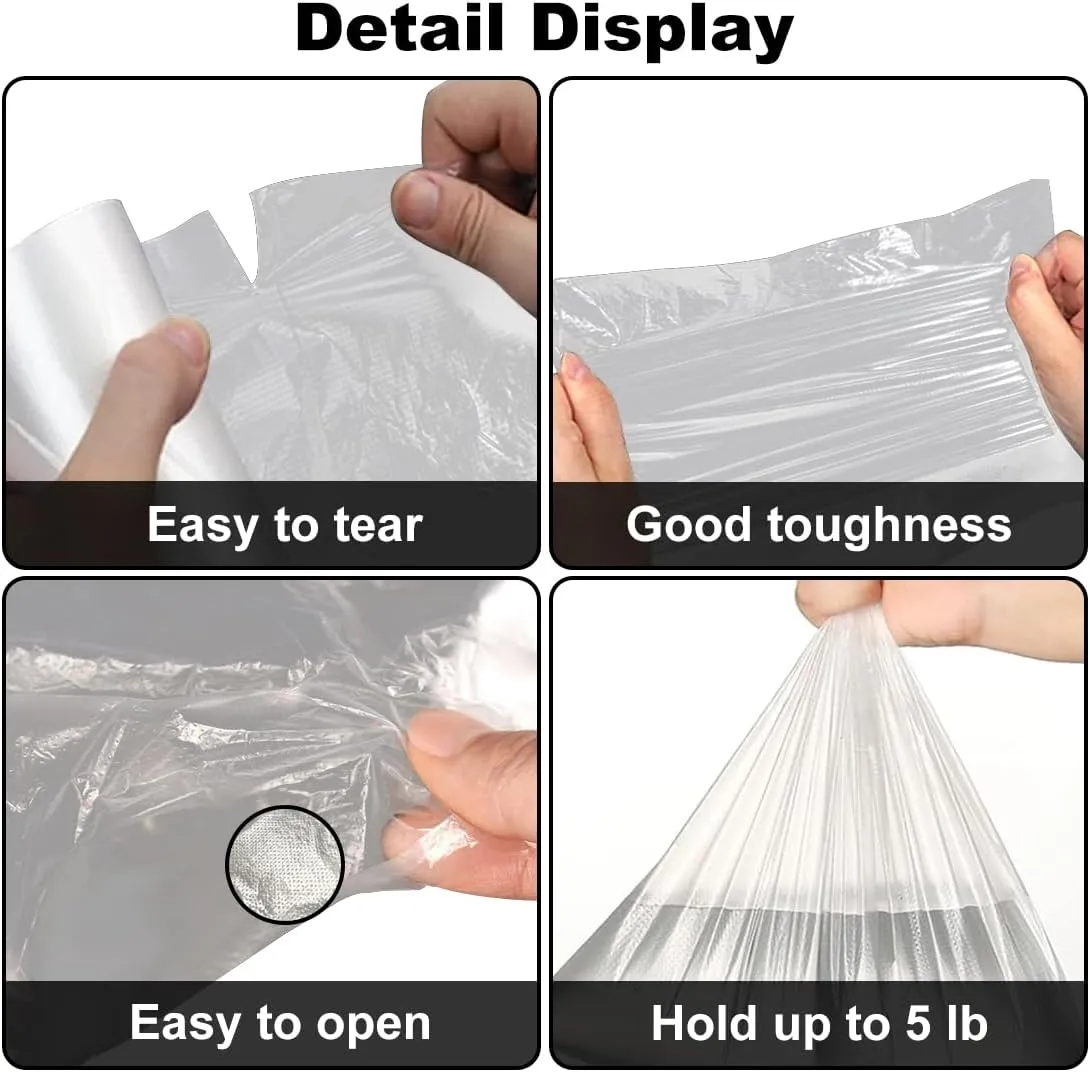 Food Storage Bags, 12" x 16" Clear Plastic Bags, Fresh-Keeping Produce Bags Roll for Food, Fruit, Vegetable, Refrigerator Storage, Kitchen, Supermarket, Pack of 700 Storage Bags (2 rolls)