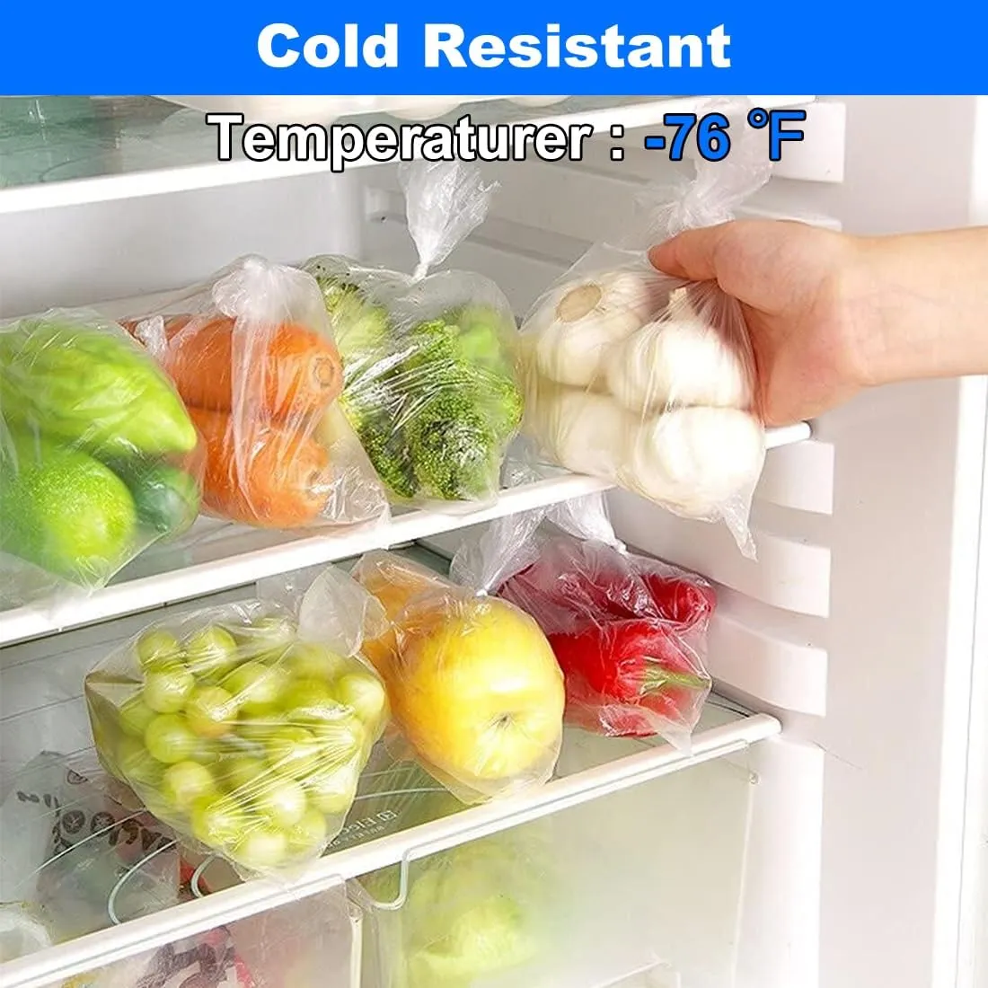 Food Storage Bags, 12" x 16" Clear Plastic Bags, Fresh-Keeping Produce Bags Roll for Food, Fruit, Vegetable, Refrigerator Storage, Kitchen, Supermarket, Pack of 700 Storage Bags (2 rolls)