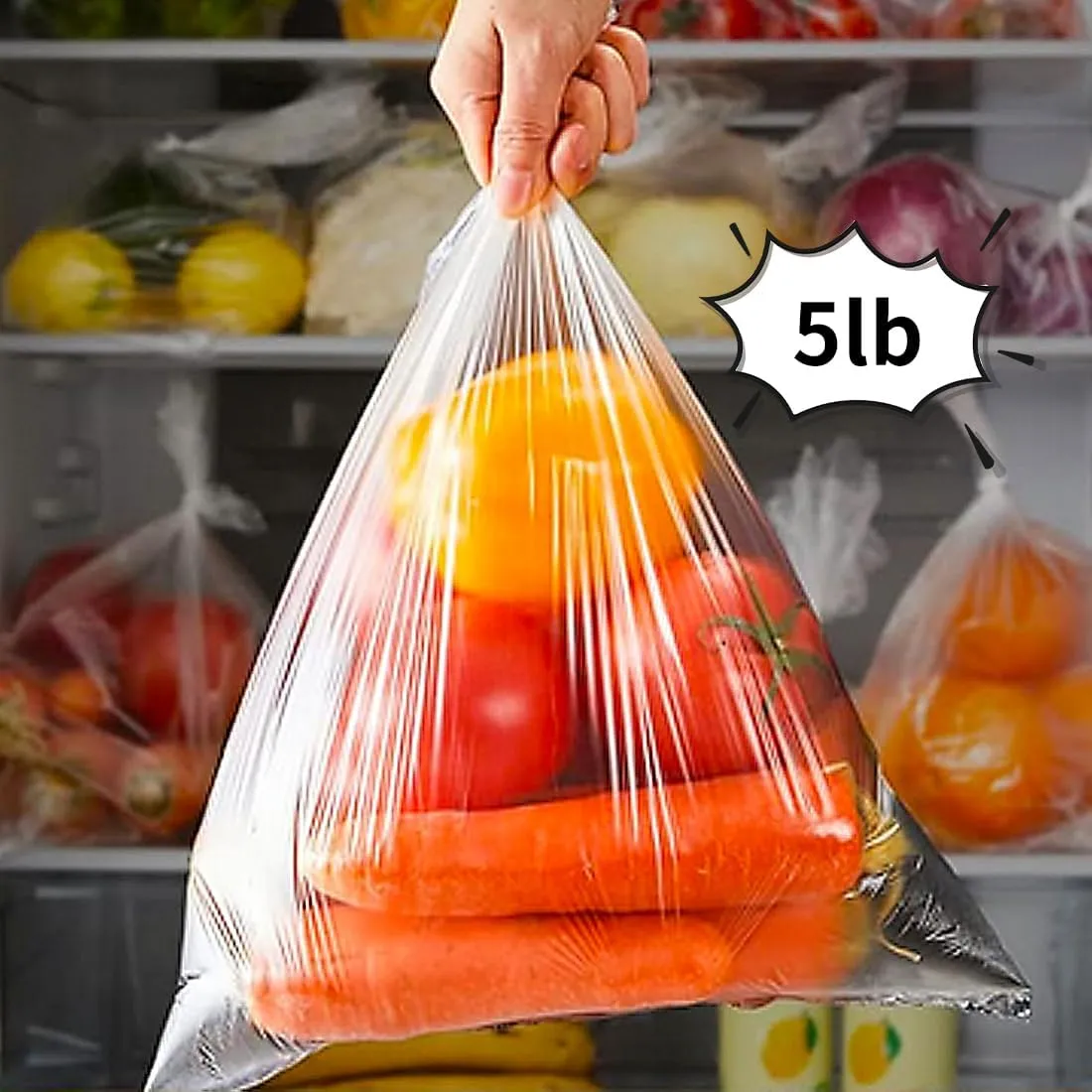 Food Storage Bags, 12" x 16" Clear Plastic Bags, Fresh-Keeping Produce Bags Roll for Food, Fruit, Vegetable, Refrigerator Storage, Kitchen, Supermarket, Pack of 700 Storage Bags (2 rolls)