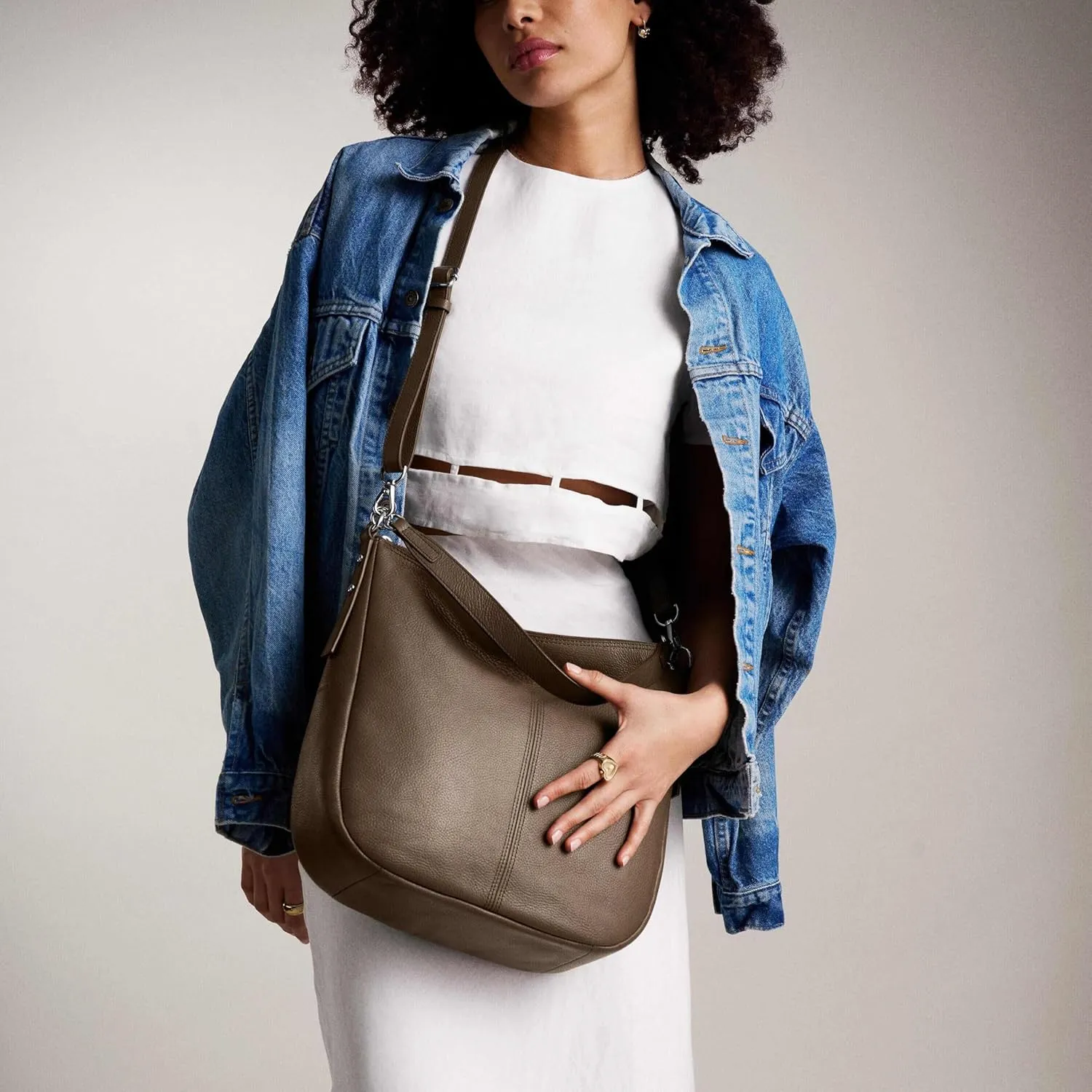 Fossil Women's Jolie Leather Hobo Purse Handbag for Women