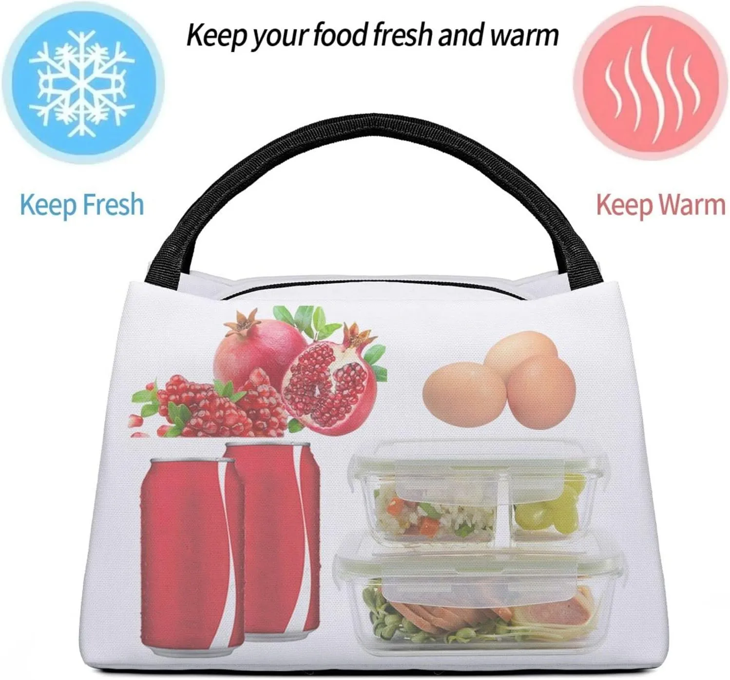 FREEHOTU Burning Sun God Witchcraft Mushroom Insulated Lunch Bags For Women Men, Reusable Lunch Cooler Bags Tote Box Meal Prep For Work Picnics Or Travel