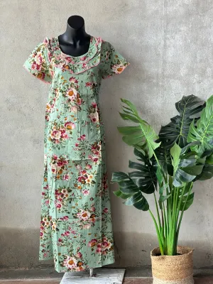 Frill style Printed cotton nighty