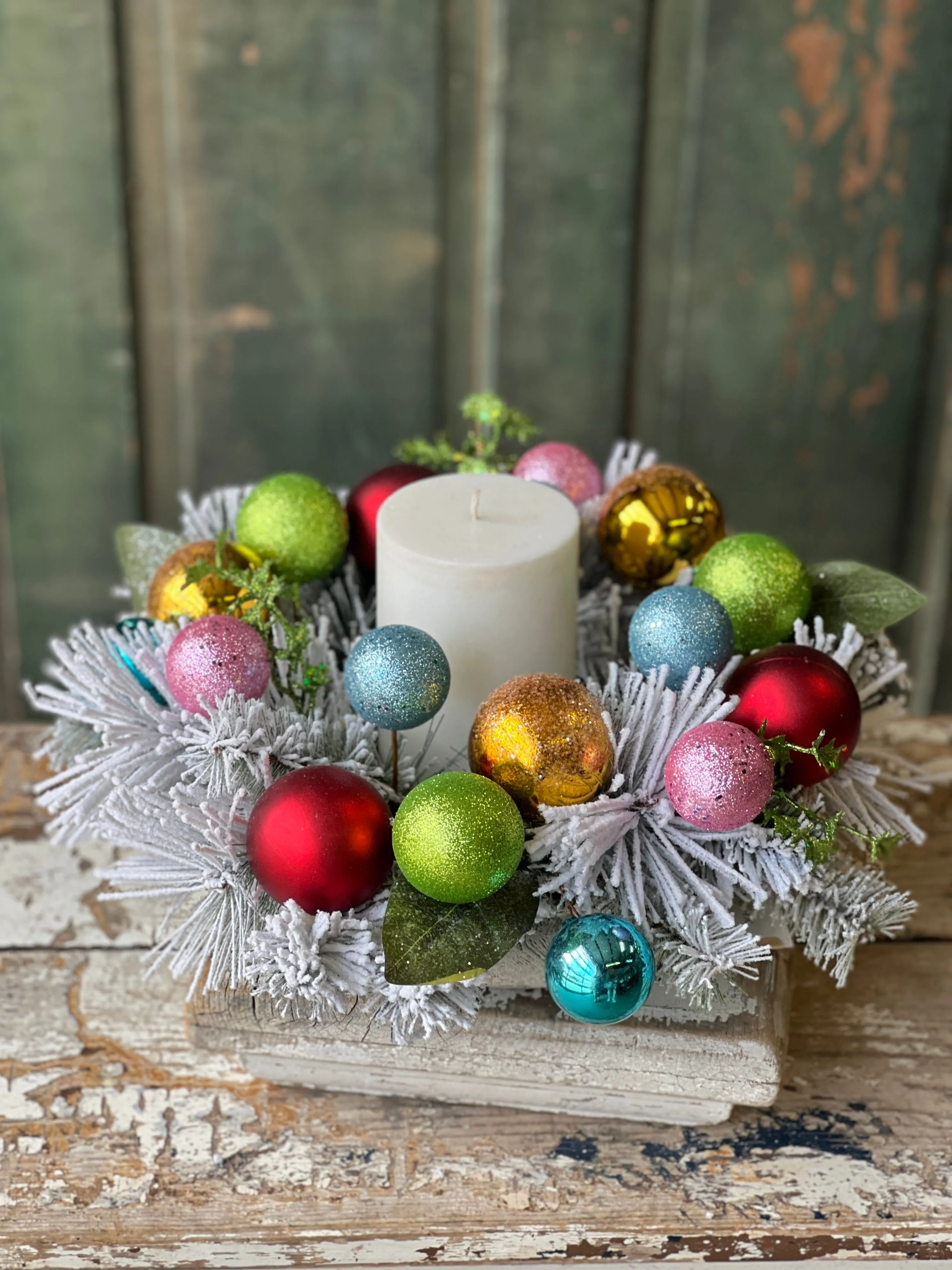 Frosted & Flashy Candle Ring | 17" | CLOSEOUT   CLEAN UP SPECIAL!  From $8.95 - Last 12pcs!