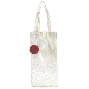 Frosted Gold Glitter Wine Tote