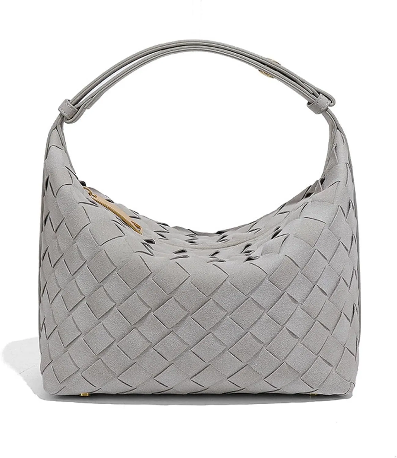 Frosted hand woven hand held lunch box bags fashionable compact mini shoulder purses cross body diamond women's handbags
