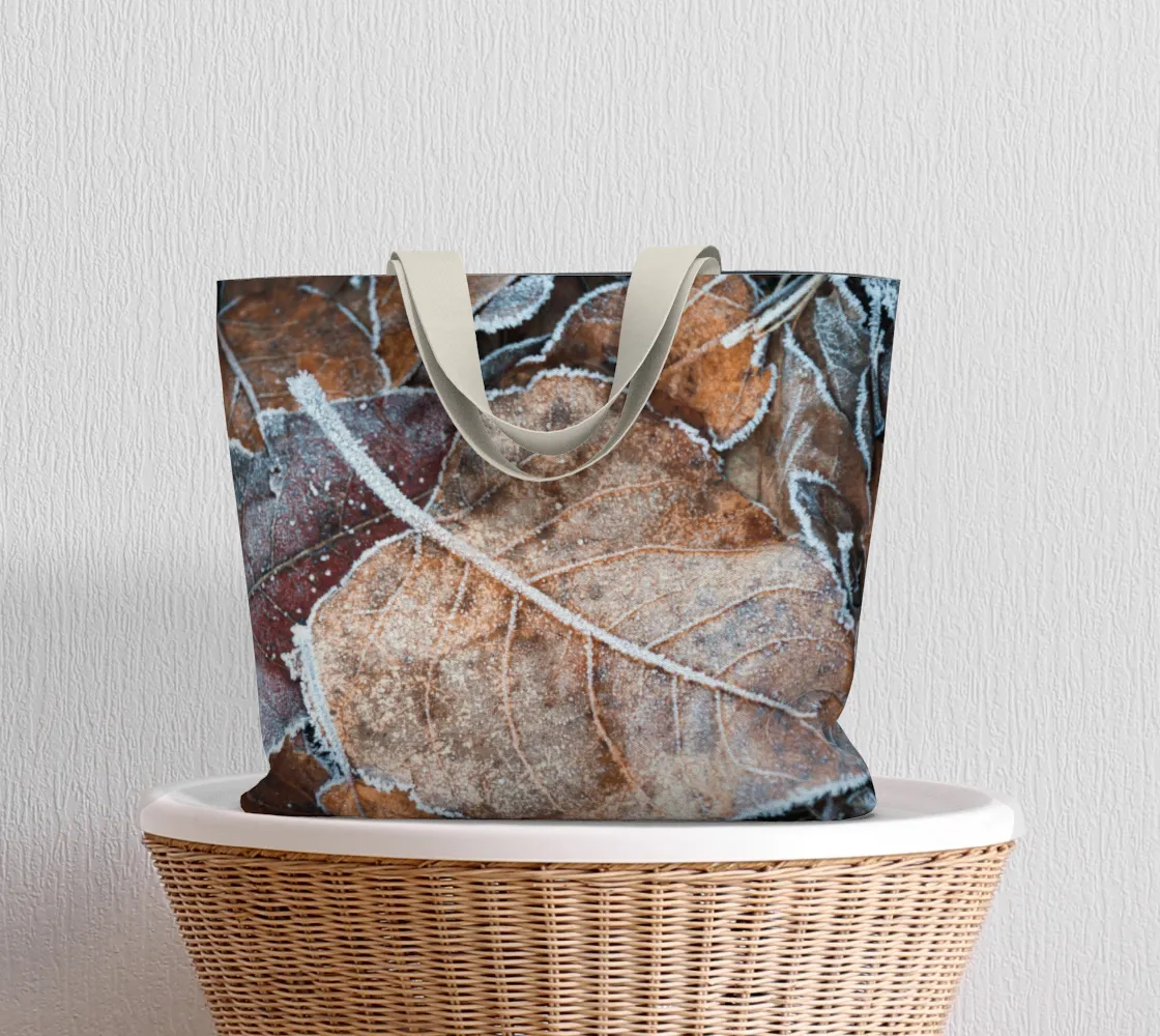 Frosted Leaves Large Market Tote